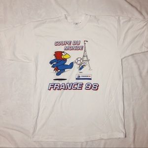 Vintage France 98 soccer World Cup graphic tee 90s